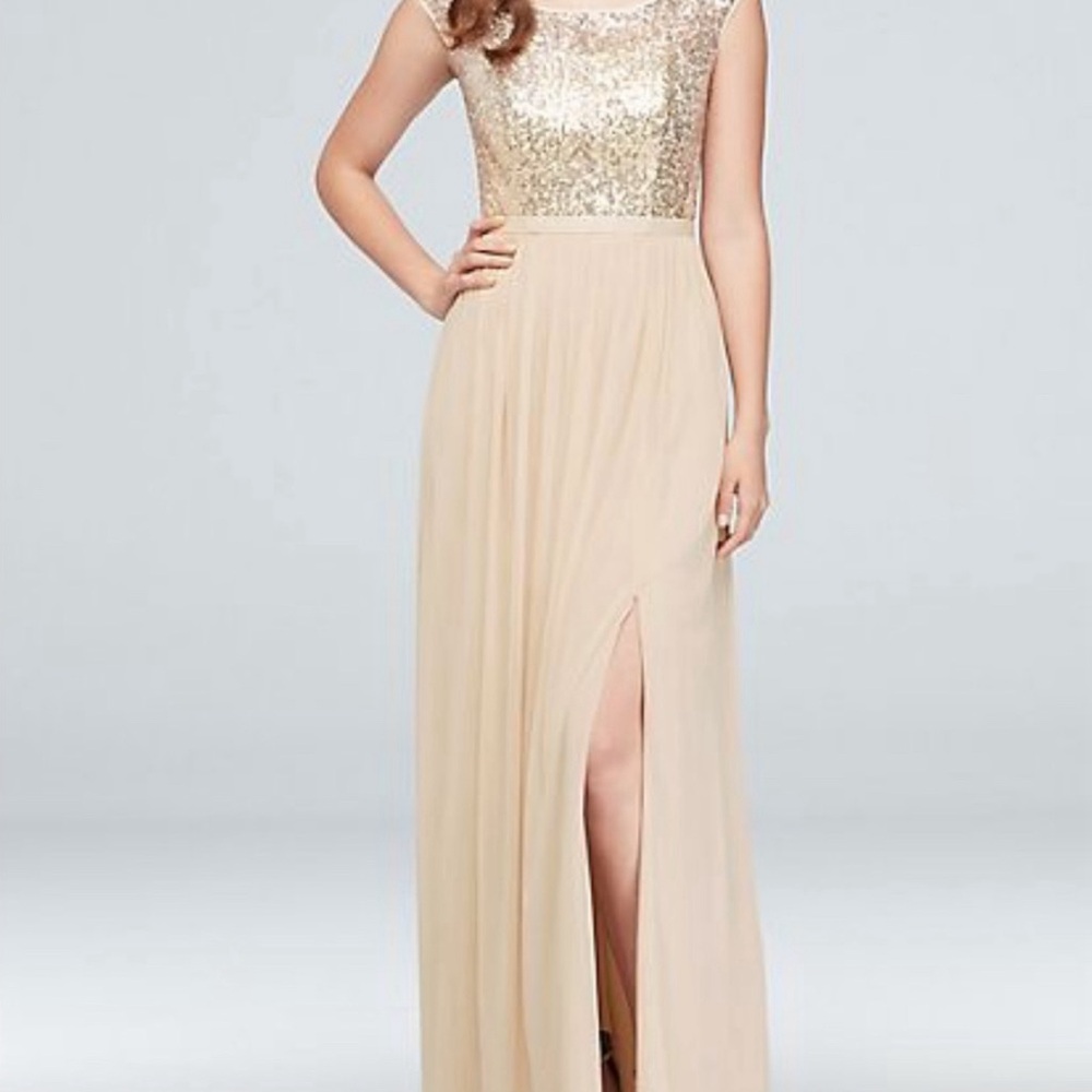 Gold bridesmaid dress, Size 24 Davids Bridal